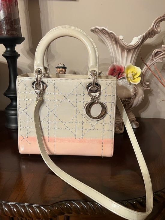 Dior Handbags - Lady Dior Leather Medium Ombre Patent Cannage satchel Limited Edition